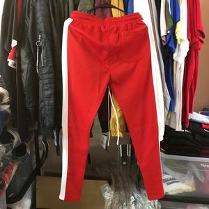 Pants - Track Pants - Red/White Pants - Track Pants - Red/White